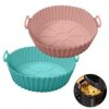 Xacton Air Fryer Liners I Round Silicone Basket Baking Tray ... - Image 2