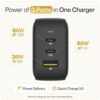 Ambrane 65W Charger Adapter, 3 Ports - 2 Type C & 1 USB for ... - Image 3