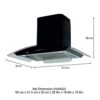 Hindware Chimney Cleo Heat Autoclean 60cm 1200m3/hr Black - Image 6