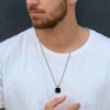 Fashion Frill Men\'s Jewellery Black Silver Chain For Men Bo... - Image 7