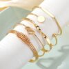 Shining Diva Fashion Set of 5 Latest Stylish Multilayer Gold... - Image 6
