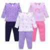LuvLap Baby Girls Pack of 3 Full Sleeve Top & Pyjama Set 100... - Image 2