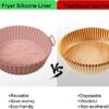 Xacton Air Fryer Liners I Round Silicone Basket Baking Tray ... - Image 6