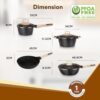 AGARO Imperial Granite Non Stick Cookware Set, 4pcs Cookware... - Image 7