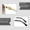 Dervin UV Protected Square Rimless Sunglasses for Men and Wo... - Image 7