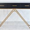 SamDecors Solid Mango Wood Black Finish with Iron Frame in G... - Image 5