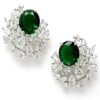 Karatcart Women Green American Diamond Stud Earrings - Image 2