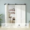 JUBEST 68" Bi-Folding Sliding Barn Door Hardware Track Kit, ... - Image 3