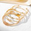 Shining Diva Fashion Set of 5 Latest Stylish Multilayer Gold... - Image 4