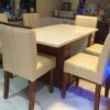 Taxzek Marble 6 Chairs Dinning Table Large (Leather) (2.6Wx5... - Image 4