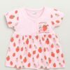 BUMZEE Baby Girls Cotton Knee Length Front Open Frock Pink -... - Image 5