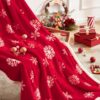 Touchat Red Sherpa Christmas Throw Blanket, Fuzzy Fluffy Sof... - Image 6