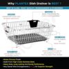 Plantex Stainless Steel Dish Drainer Basket for Kitchen Uten... - Image 6