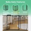 ALLAIBB Extra Wide Pressure Mount Baby Gate Auto Close Black... - Image 5