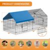INJOPEXI Metal Chicken Coop 86"×40"×39" Chicken Runs for Yar... - Image 3