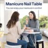 VIVOHOME Portable Manicure Nail Table on Wheels with Built-i... - Image 3