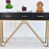 SamDecors Solid Mango Wood Black Finish with Iron Frame in G... - Image 2