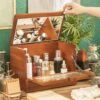 LOOM TREE® Wood Makeup Organizer Antique Desktop Display Cab... - Image 5