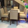 Taxzek Marble 6 Chairs Dinning Table Large (Leather) (2.6Wx5... - Image 5
