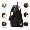 Cheruty Women's Backpack Purse PU Leather Anti-theft Casual ... - Image 6