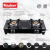 Khaitan 2 Burner Nano Black Premium Toughened Glass | LPG Co... - Image 4