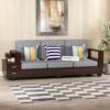 SAAMENIA FURNITURES Solid Sheesham Wood 3 Seater Sofa Set wi... - Image 2