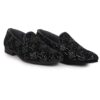 FAUSTO FST KI-3650E BLACK-42 Men Black Silk Zardosi Sequin V... - Image 6