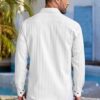 FINIVO FASHION Men\'s Solid Regular Fit Shirt (PCN_222_White... - Image 3