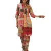 NAINVISH Women\'s Red & Yellow Printed Straight Cotton Blend... - Image 2