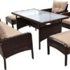LOCCUS 6 Pieces Patio Furniture Set, Outdoor Sofa HDPE Wicke... - Image 8