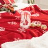 Touchat Red Sherpa Christmas Throw Blanket, Fuzzy Fluffy Sof... - Image 5