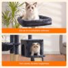Heybly Cat Tree with Cat Self Groomer Brush, Cat Tower Condo... - Image 5