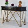 SamDecors Solid Mango Wood Black Finish with Iron Frame in G... - Image 4