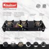 Khaitan 3 Burner BP Jio Black Toughened Glass | LPG Cooktop ... - Image 7