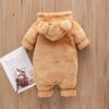 First Kick Unisex Baby Flannel Jumpsuit Classical Style Pand... - Image 3