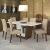 Taxzek Marble 6 Chairs Dinning Table Large (Leather) (2.6Wx5... - Image 2