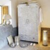 APRODZ Scolpito Mango Wood Two Door and 1 Drawer Wardrobe St... - Image 2