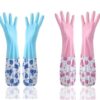 Niwlix Reusable Latex Pvc Flock Lined Long Sleeves Hand Glov... - Image 2