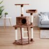 IRIS Large Three Tier Plush Cat Tree, Brown/Beige - Image 3
