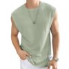 NETCLICK Mens Waffle Tank Tops Sleeveless Round Neck Polycot... - Image 2